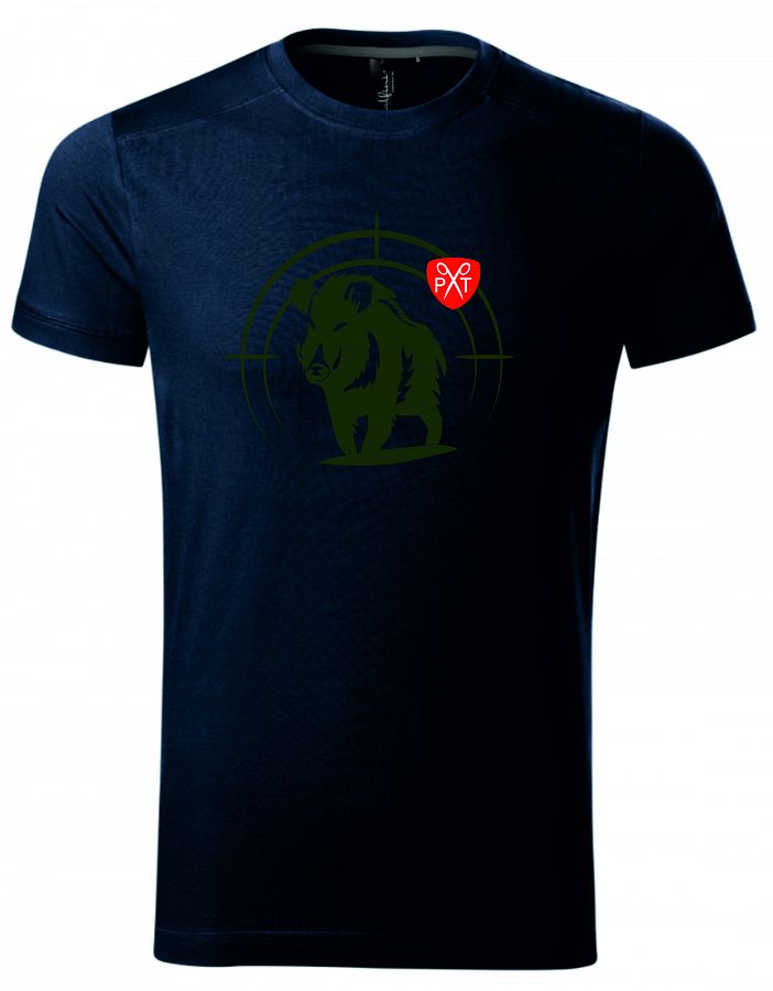 Pánské tričko myslivecké s divočákem PXT CREATIVE 150 ombre blue vel. M  - Obrázek